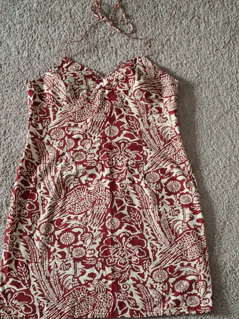Old Navy Red and Cream Floral Halter Sundress